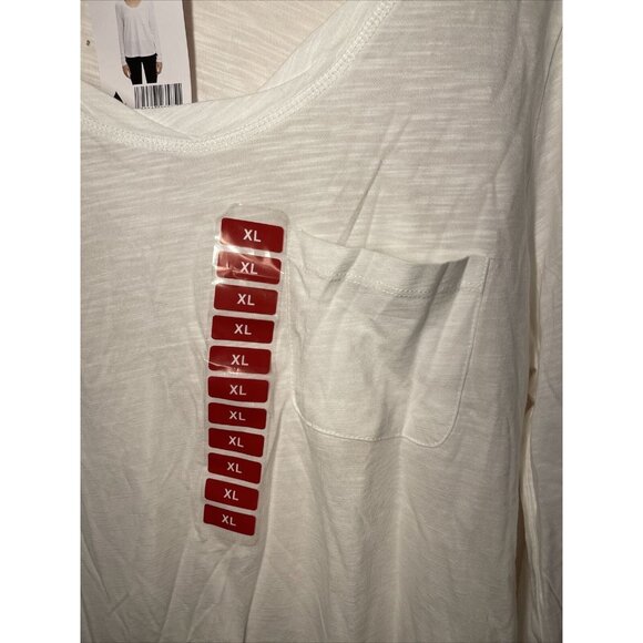 Social Standard By Sanctuary Dylan Scoop Tee White Long Sleeve XL Women 100% Cot - Picture 2 of 16